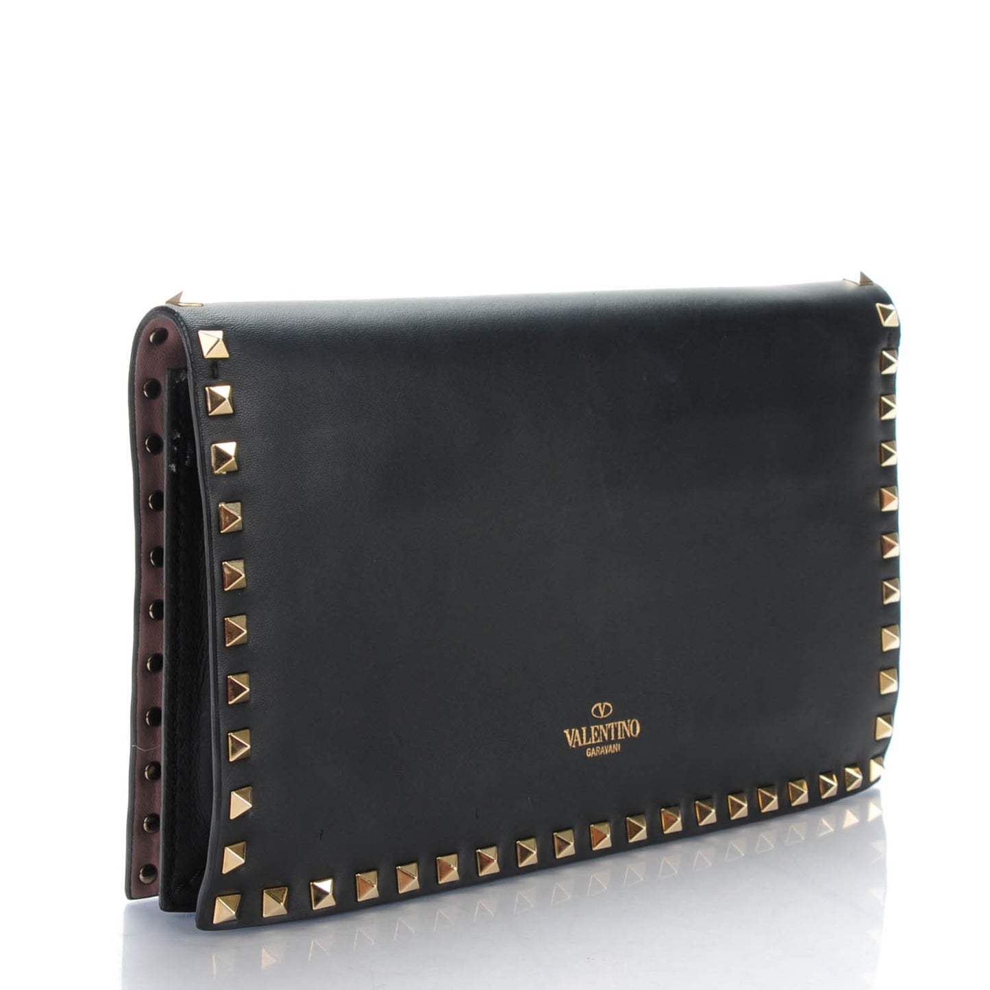 Nappa Rockstud Wristlet Clutch Black