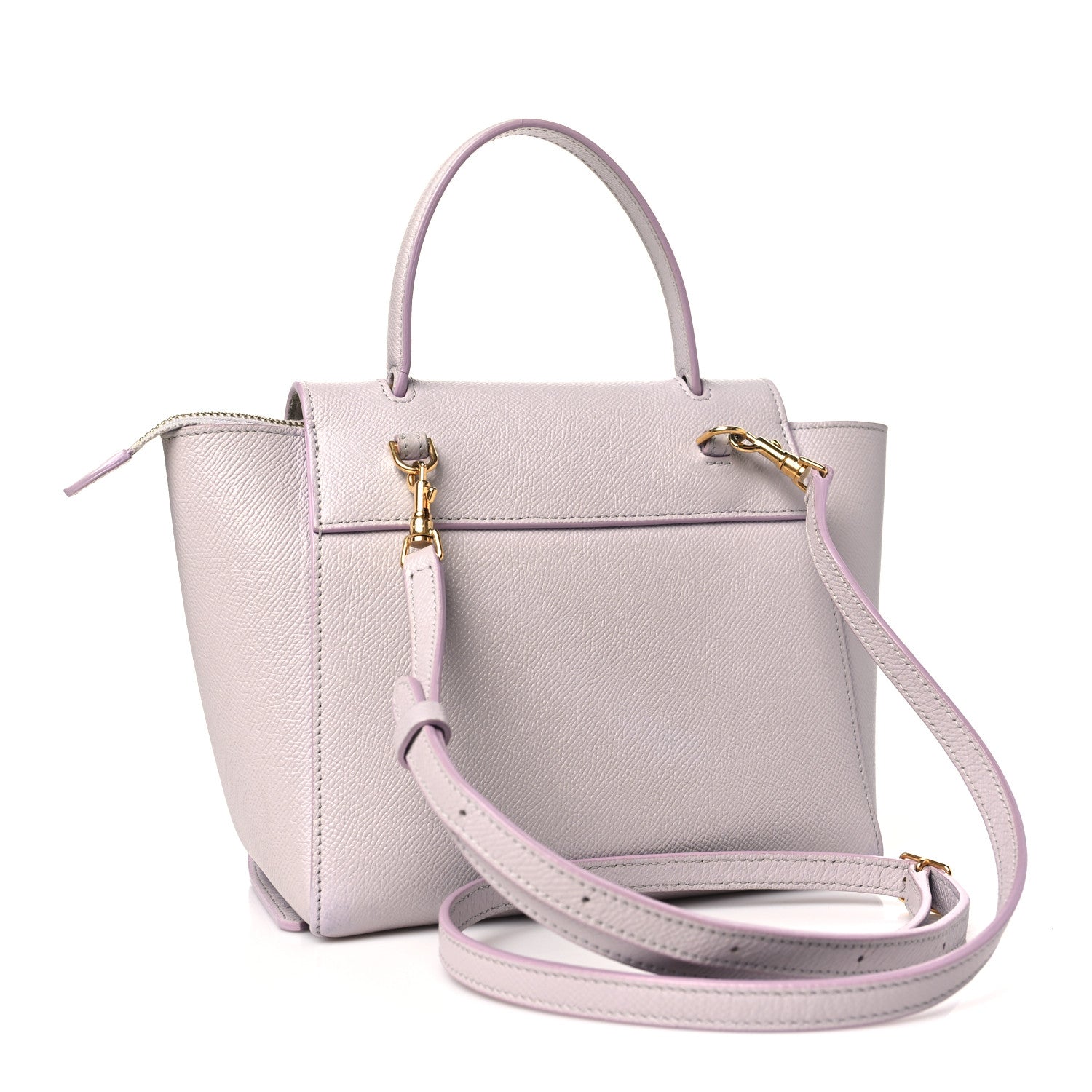 Celine Grained Calfskin Nano Belt Bag Lavender Grey 3 of 14