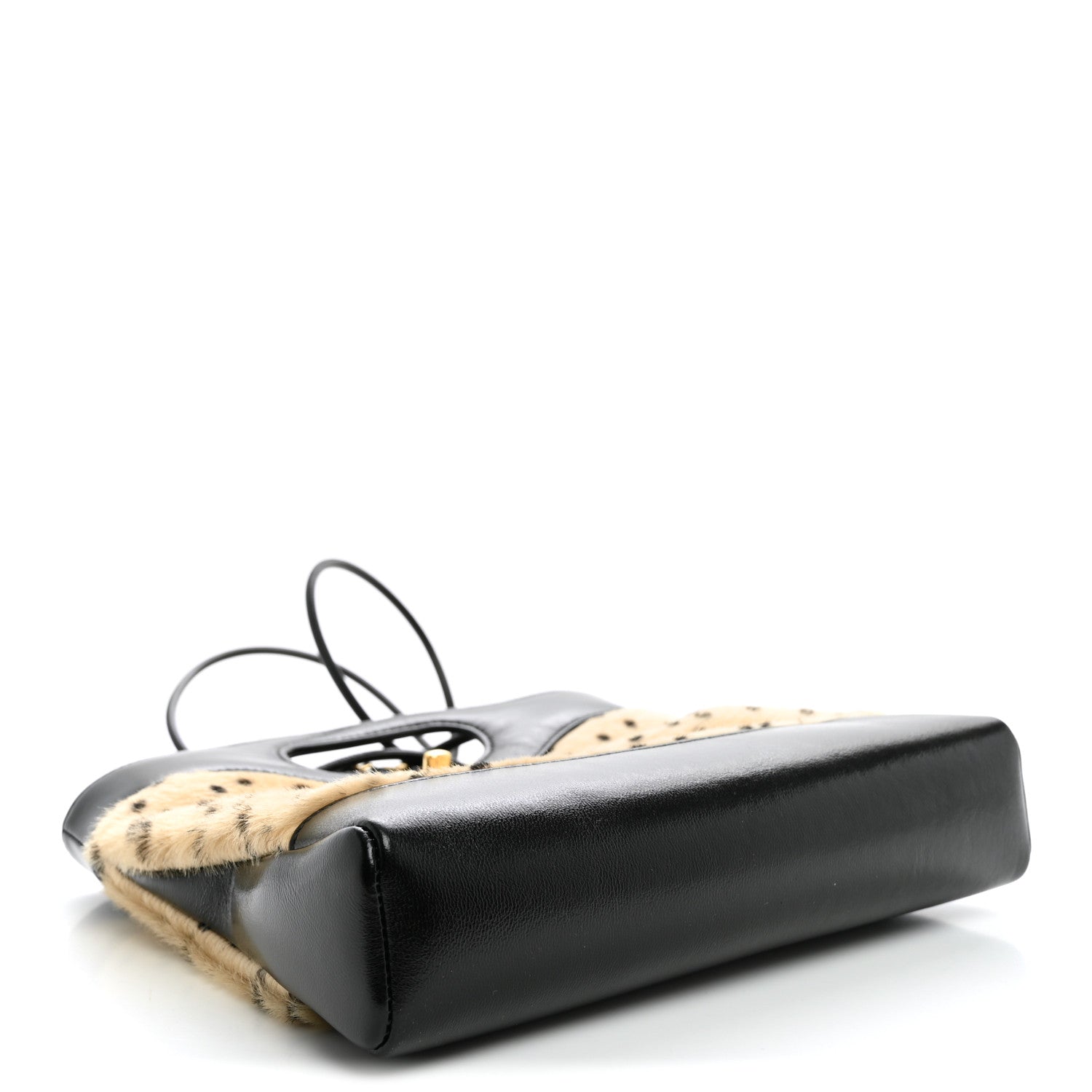 Chanel Shiny Lambskin Pony Hair Cheetah Printed Mini 31 Shopping Bag Light Beige Black 4 of 9