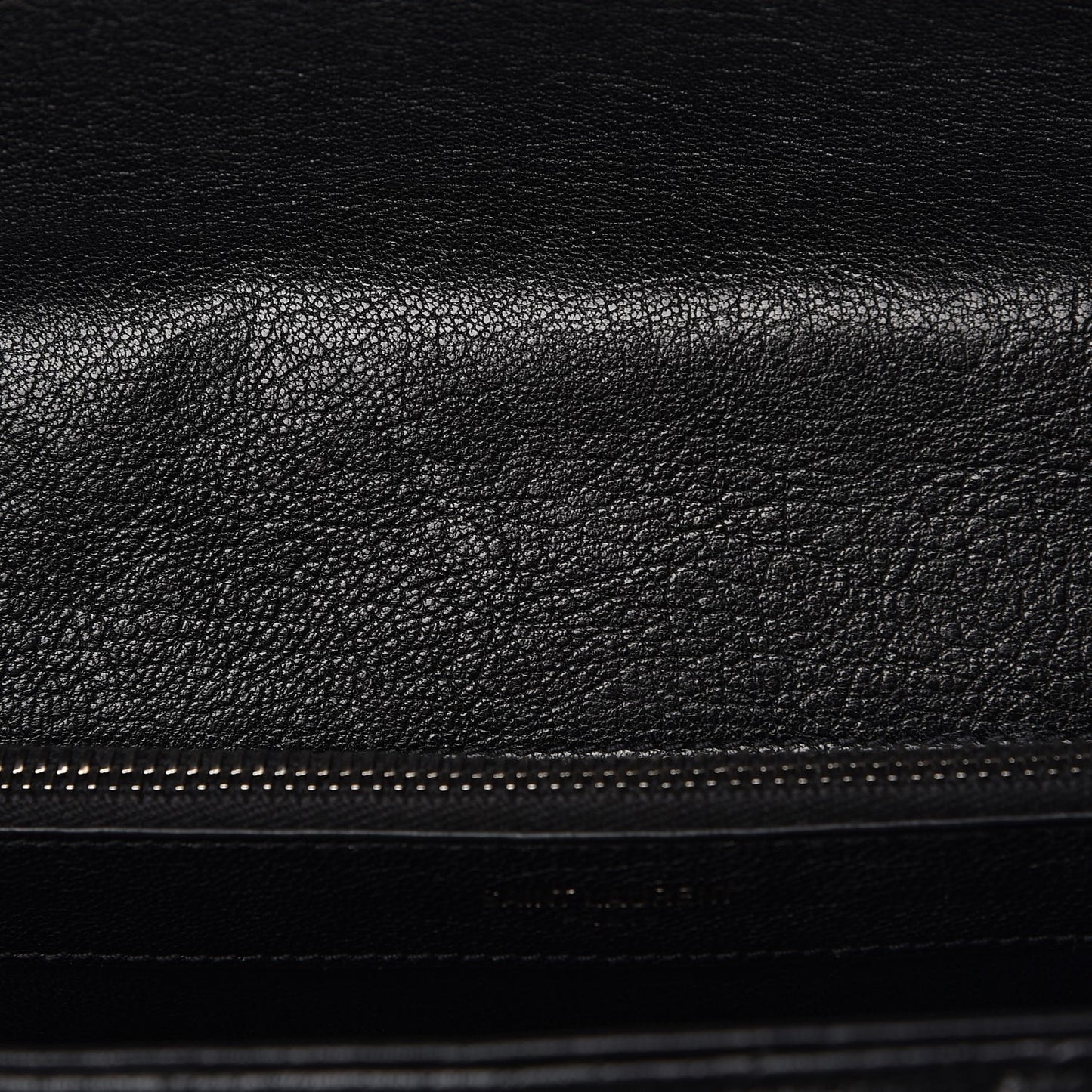 Sheepskin Matelasse Chevron Monogram Large College Satchel Black