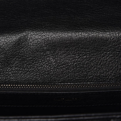 Saint Laurent Sheepskin Matelasse Chevron Monogram Large College Satchel Black 12 of 13