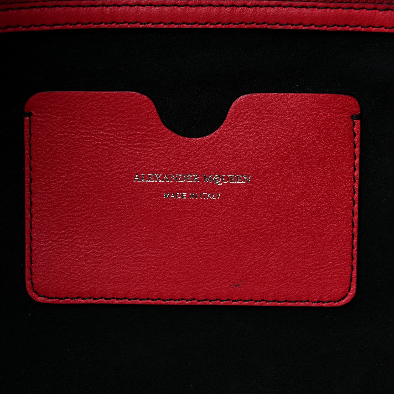 Alexander McQueen Calfskin Butterfly Bag Red Black 6 of 9