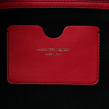 Alexander McQueen Calfskin Butterfly Bag Red Black 6 of 9