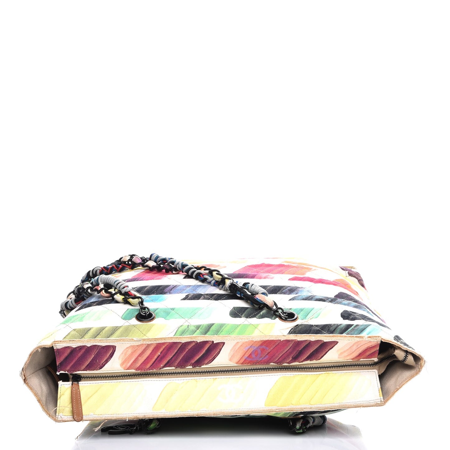 Canvas Colorama Large Zip Shopping Tote Multicolor