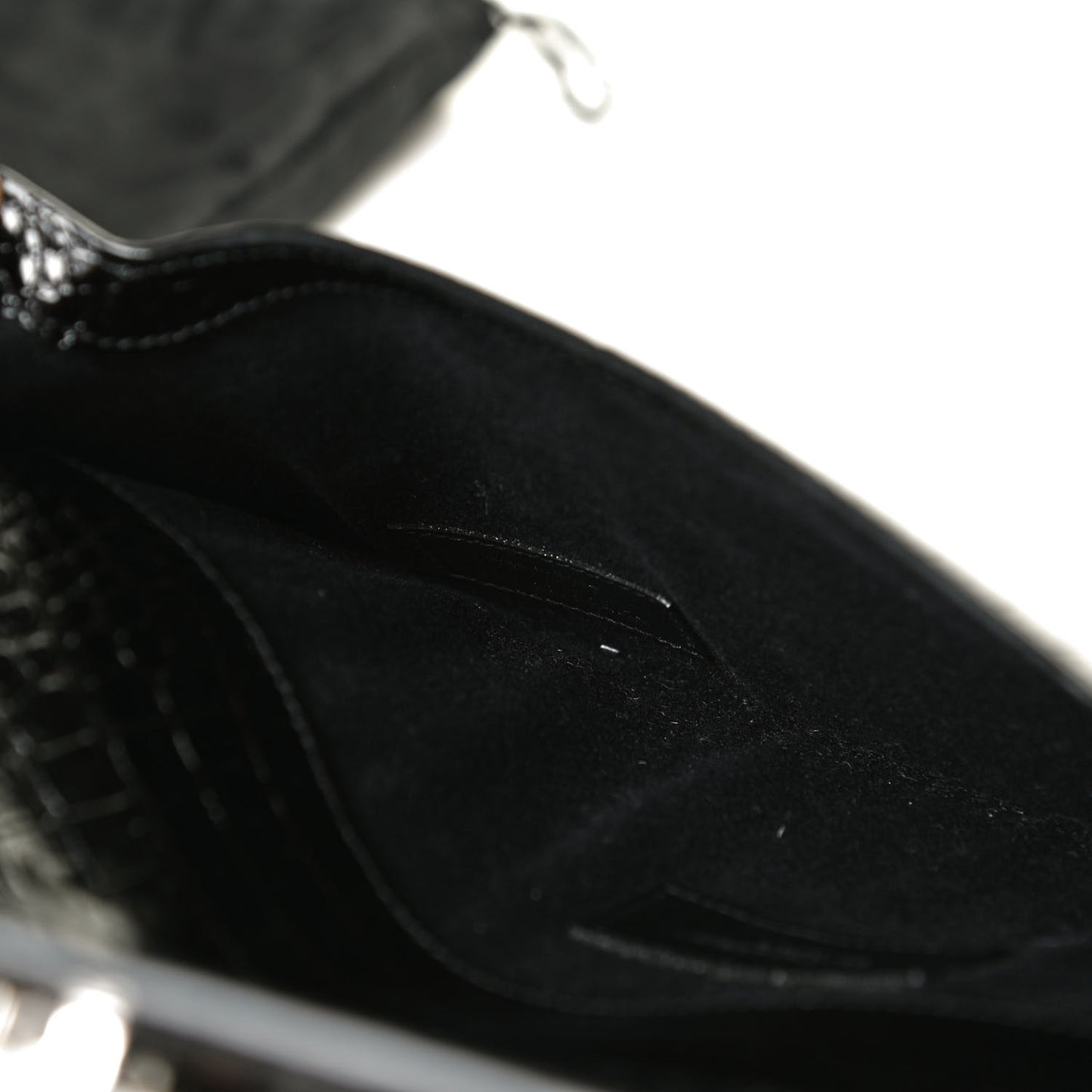 Calfskin Crocodile Embossed Uptown Monogram Clutch Black