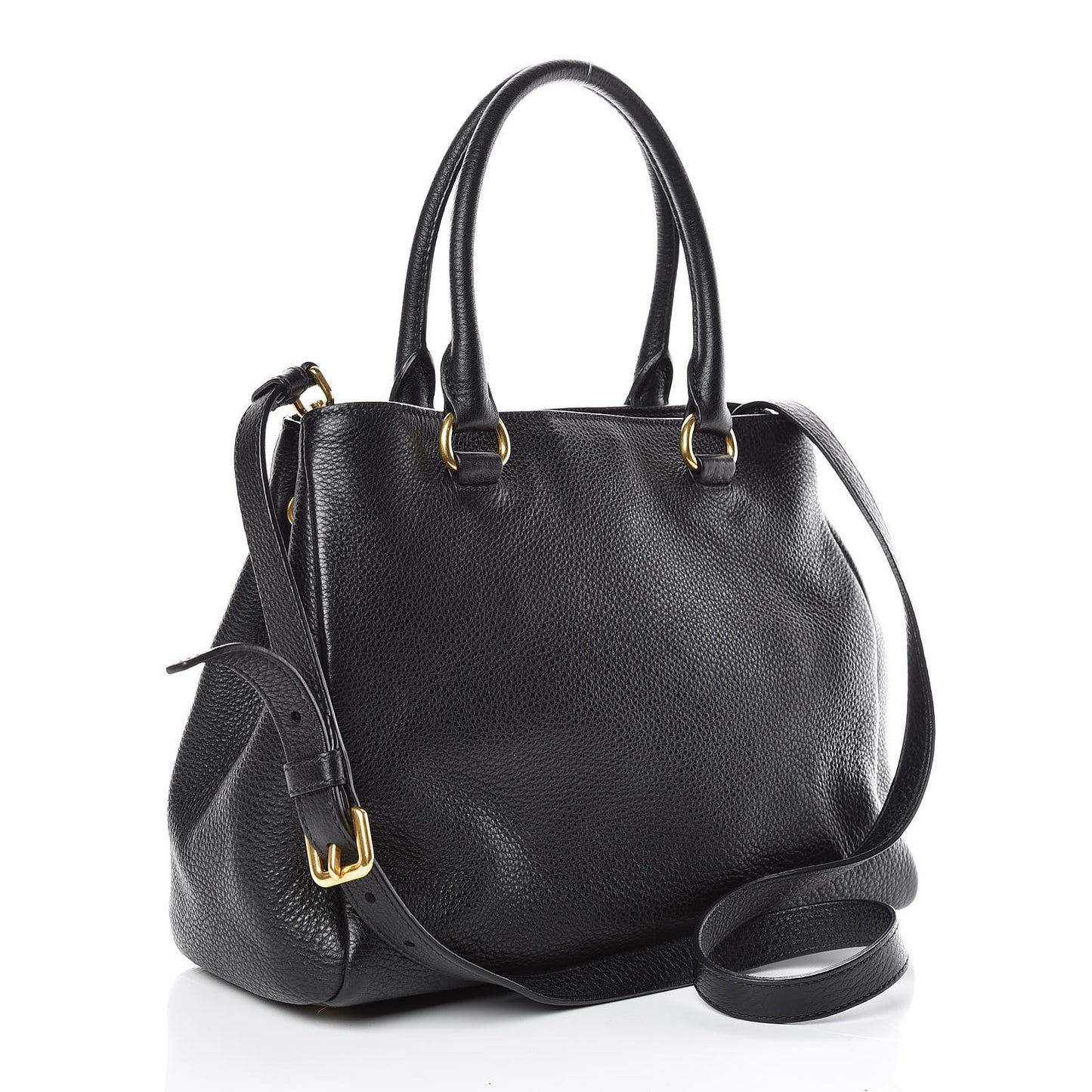 Vitello Daino Top Handle Bag Black