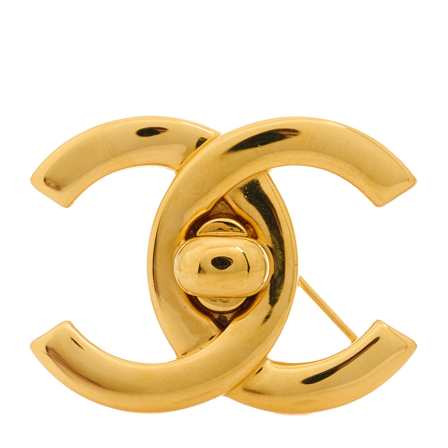 Chanel Metal CC Turn Lock Brooch Gold 1 of 4