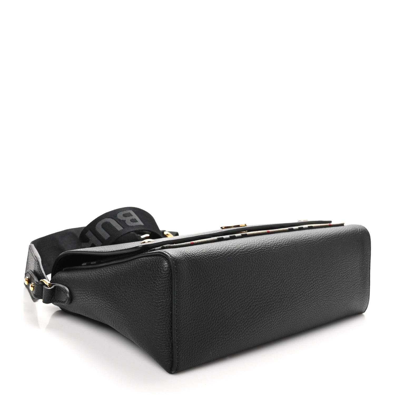 Burberry Grainy Calfskin Vintage Check Note Crossbody Bag Black 4 of 9