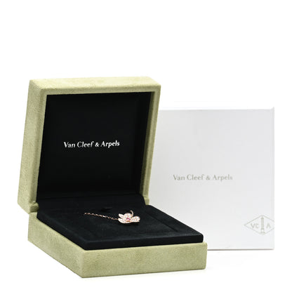 Van Cleef & Arpels 18K Rose Gold Diamond Pink Sapphire Small Frivole Pendant Necklace 4 of 4