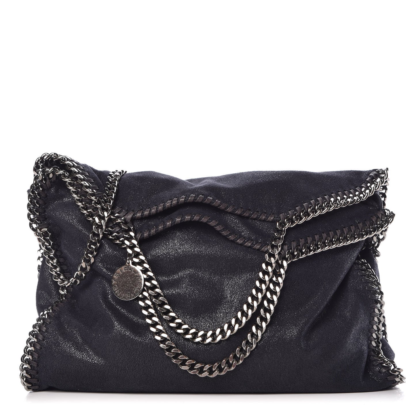 Shaggy Deer Falabella Fold Over Tote Navy