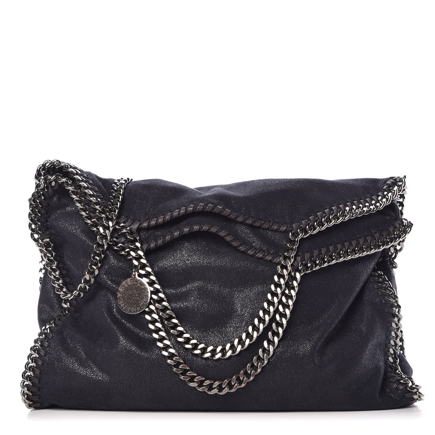 Stella McCartney Shaggy Deer Falabella Fold Over Tote Navy 1 of 11