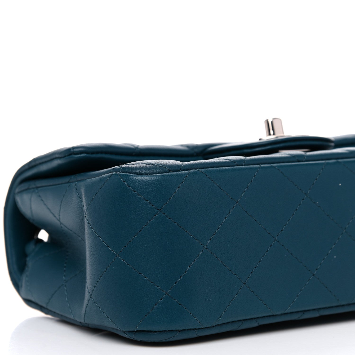 Chanel Lambskin Quilted Mini Rectangular Flap Dark Blue 8 of 10