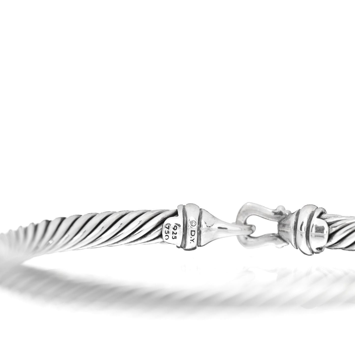 Sterling Silver 18K Yellow Gold 5mm Cable Classic Buckle Bracelet