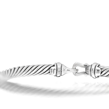 David Yurman Sterling Silver 18K Yellow Gold 5mm Cable Classic Buckle Bracelet 4 of 4