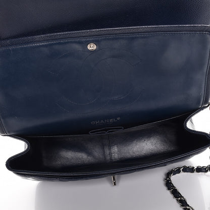 Chanel Caviar Quilted Jumbo Double Flap Navy Blue 6 of 11