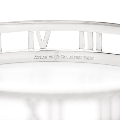 Tiffany 18K White Gold Diamond Atlas Open Hinged Bangle Bracelet 4 of 5