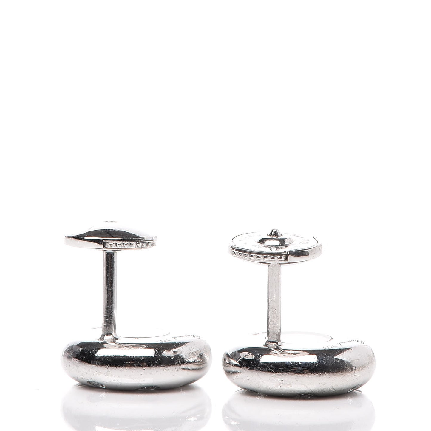 18K White Gold Happy Diamonds Round Stud Earrings