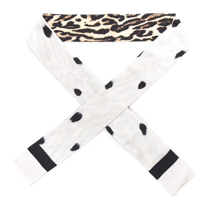 Burberry Silk Animal Print Skinny Scarf White 1 of 2