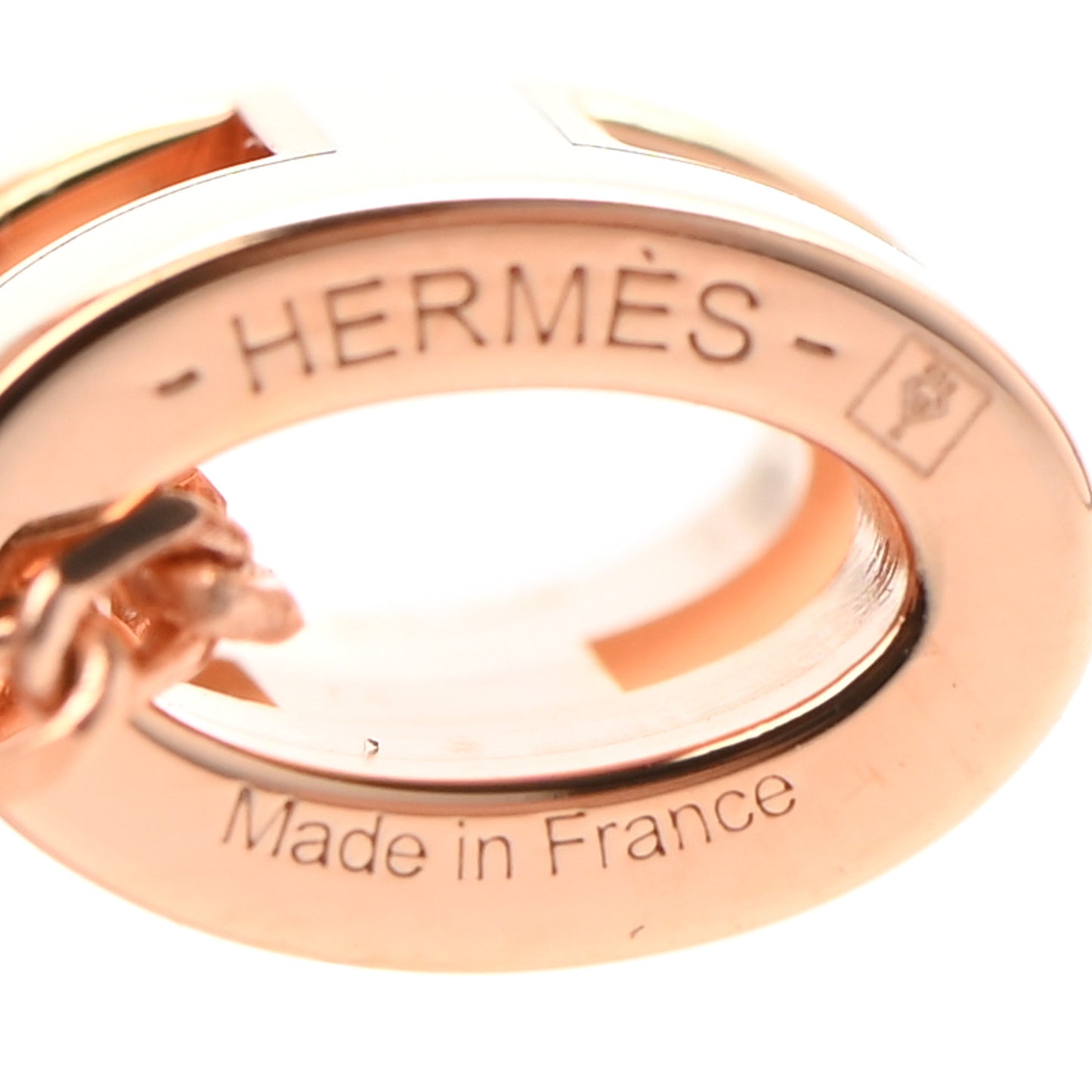 Lacquered Rose Gold Mini Pop H Pendant Necklace White