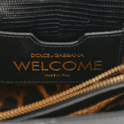 Dolce & Gabbana Iguana Calfskin Embossed Mini Welcome Crossbody Bag Black 11 of 15