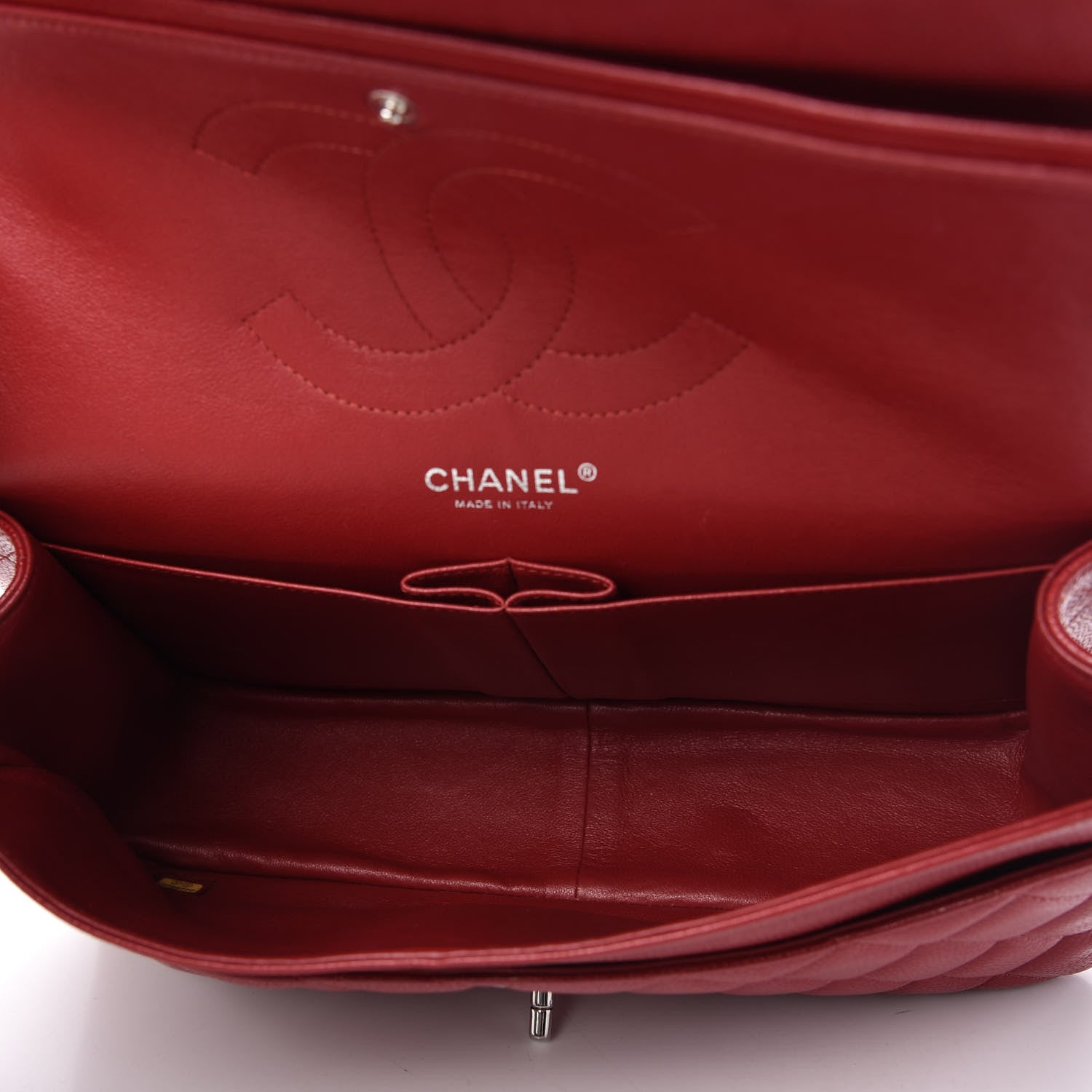 Chanel Caviar Quilted Jumbo Double Flap Red 5 of 10