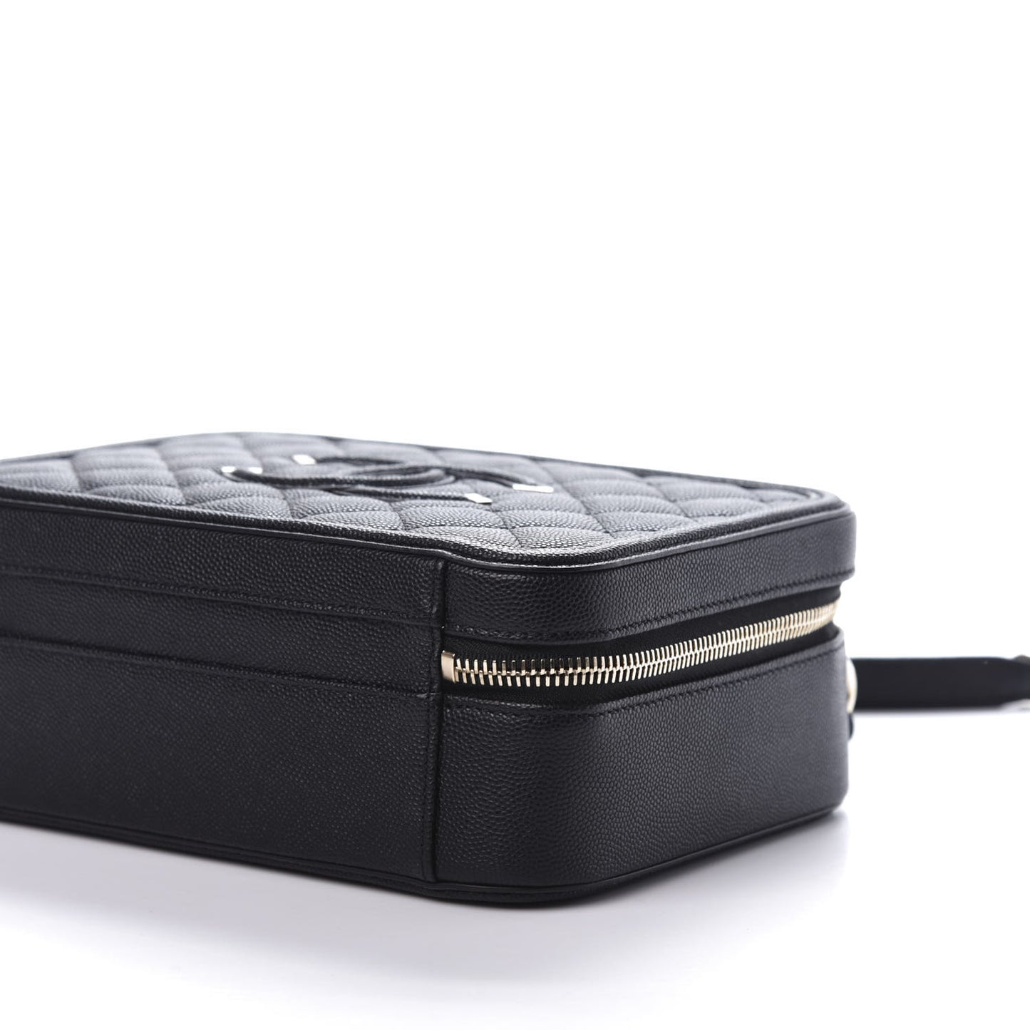 Caviar Quilted Medium CC Filigree Vanity Case Black