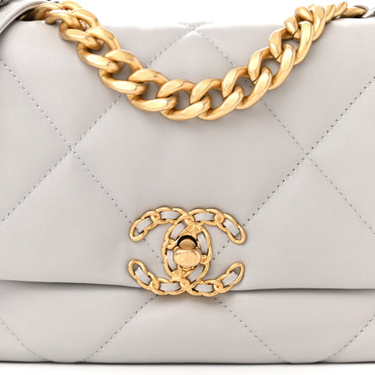 Chanel Lambskin Quilted Medium Chanel 19 Flap Grey 8 of 11