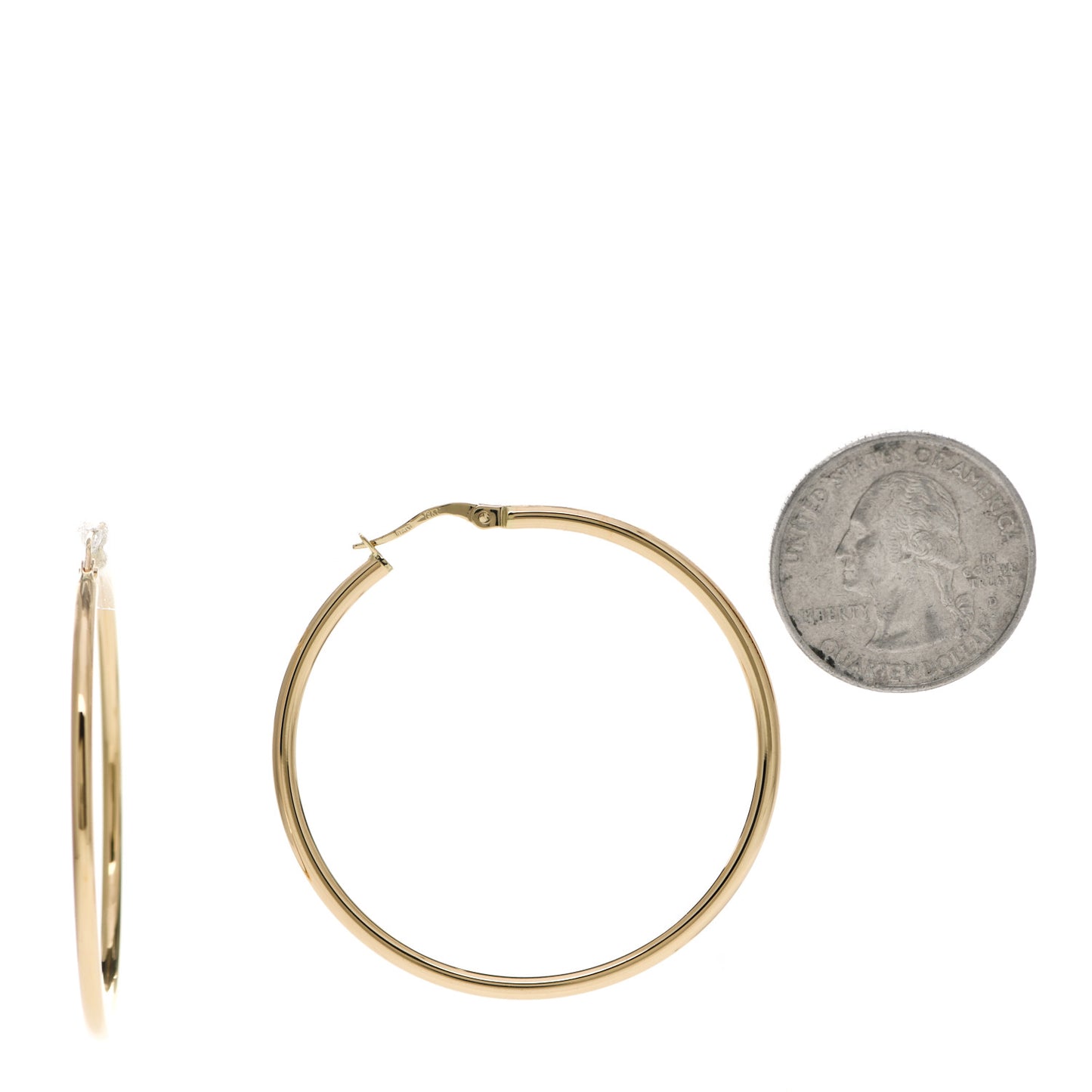 18K Yellow Gold Large Hoop Earrings