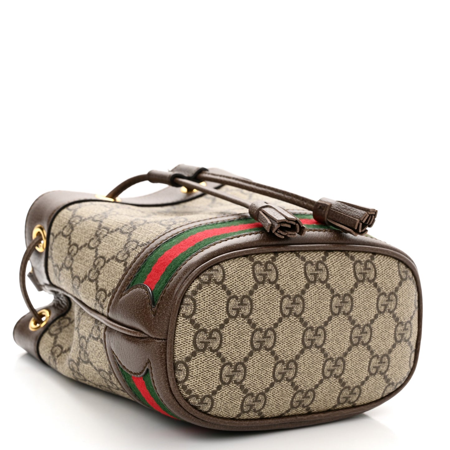 GG Supreme Monogram Web Mini Ophidia Bucket Bag Brown