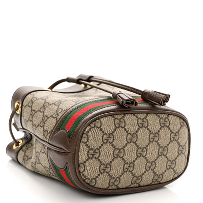 Gucci GG Supreme Monogram Web Mini Ophidia Bucket Bag Brown 4 of 10