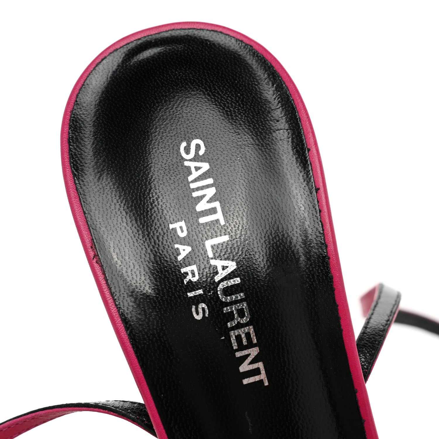 Saint Laurent Calfskin Tribute Lips Platform Sandals 39 Fuchsia 9 of 13