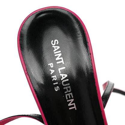 Saint Laurent Calfskin Tribute Lips Platform Sandals 39 Fuchsia 9 of 13