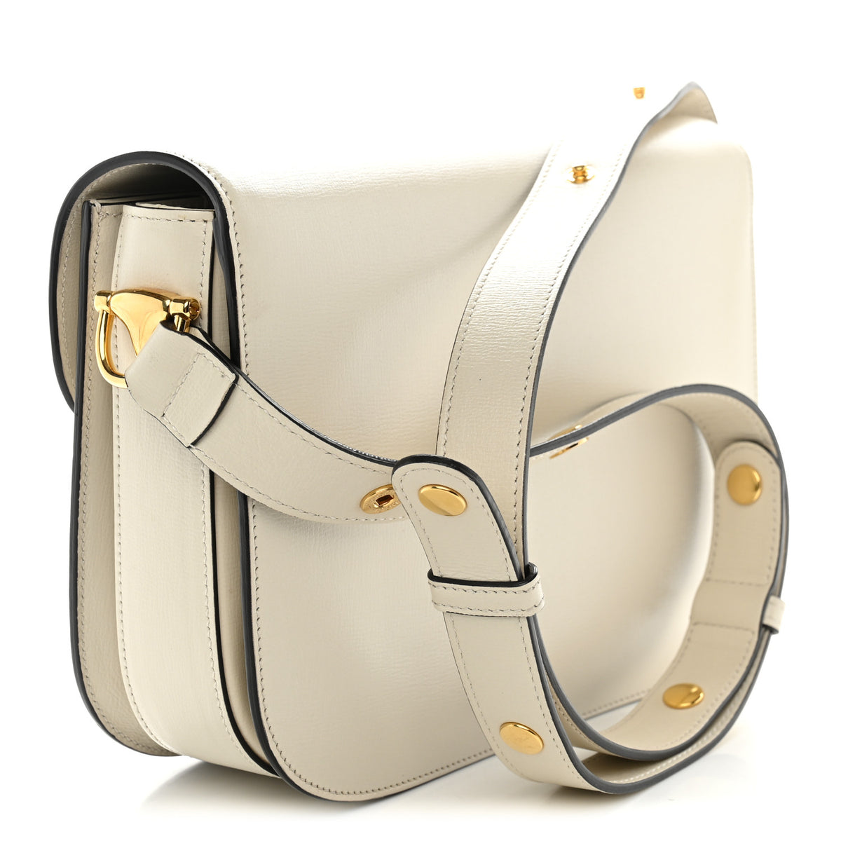 Azalea Calfskin Horsebit 1955 Shoulder Bag Mystic White
