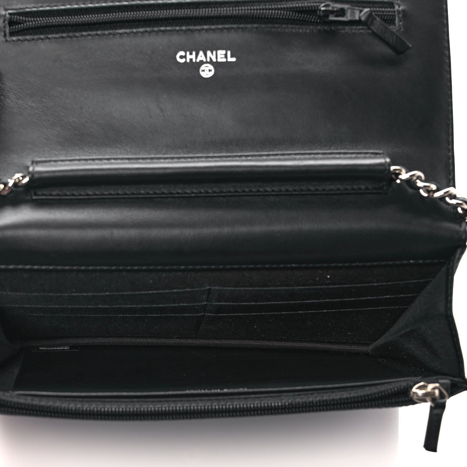 Chanel Caviar Timeless CC Wallet On Chain WOC Black 5 of 10