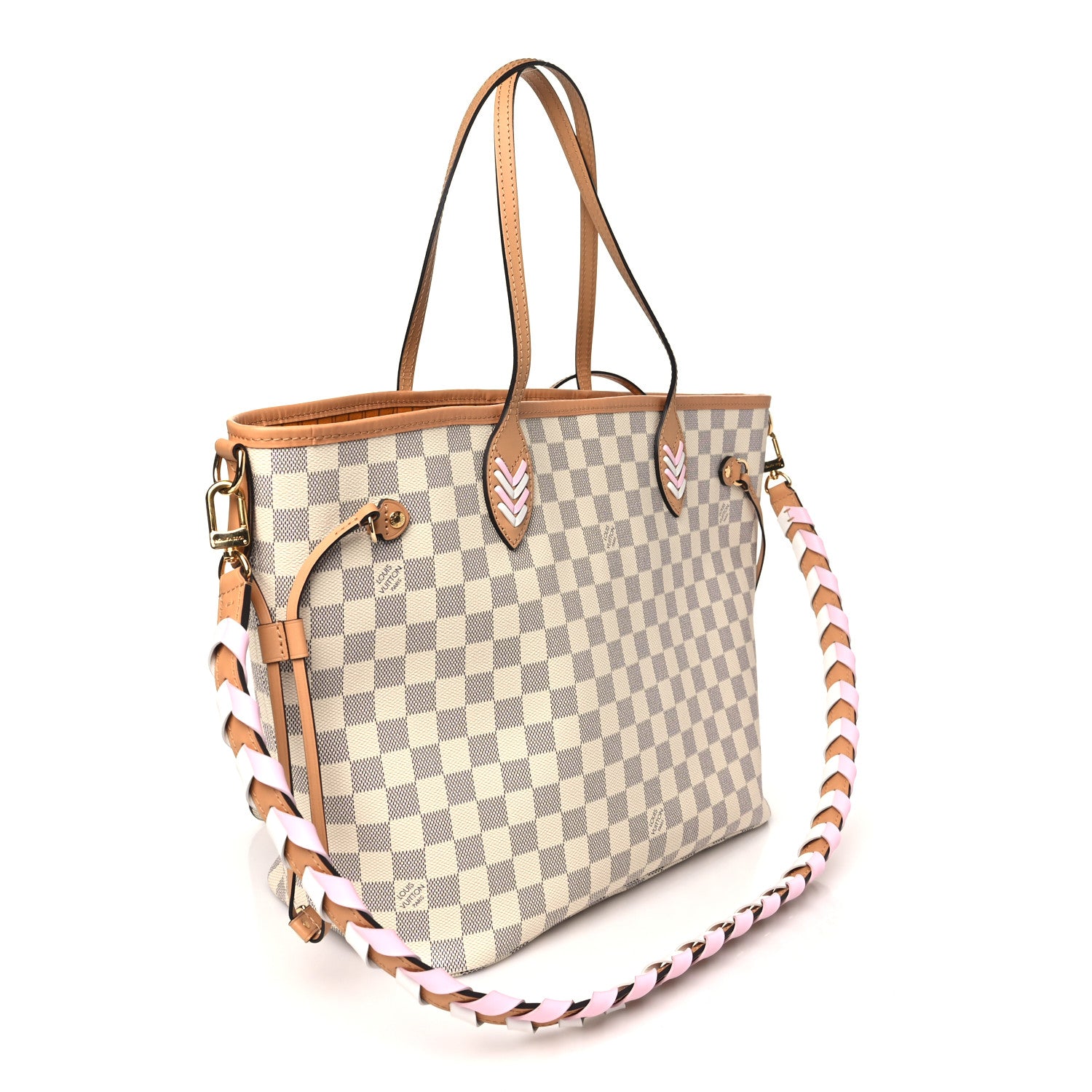 Louis Vuitton Damier Azur Braided Neverfull MM Orange 4 of 10