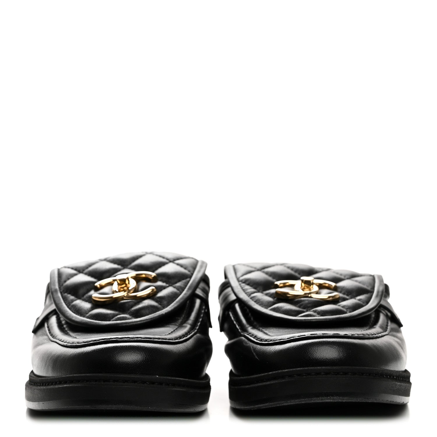 Chanel Lambskin Quilted CC Turnlock Mules 39.5 Black 3 of 9