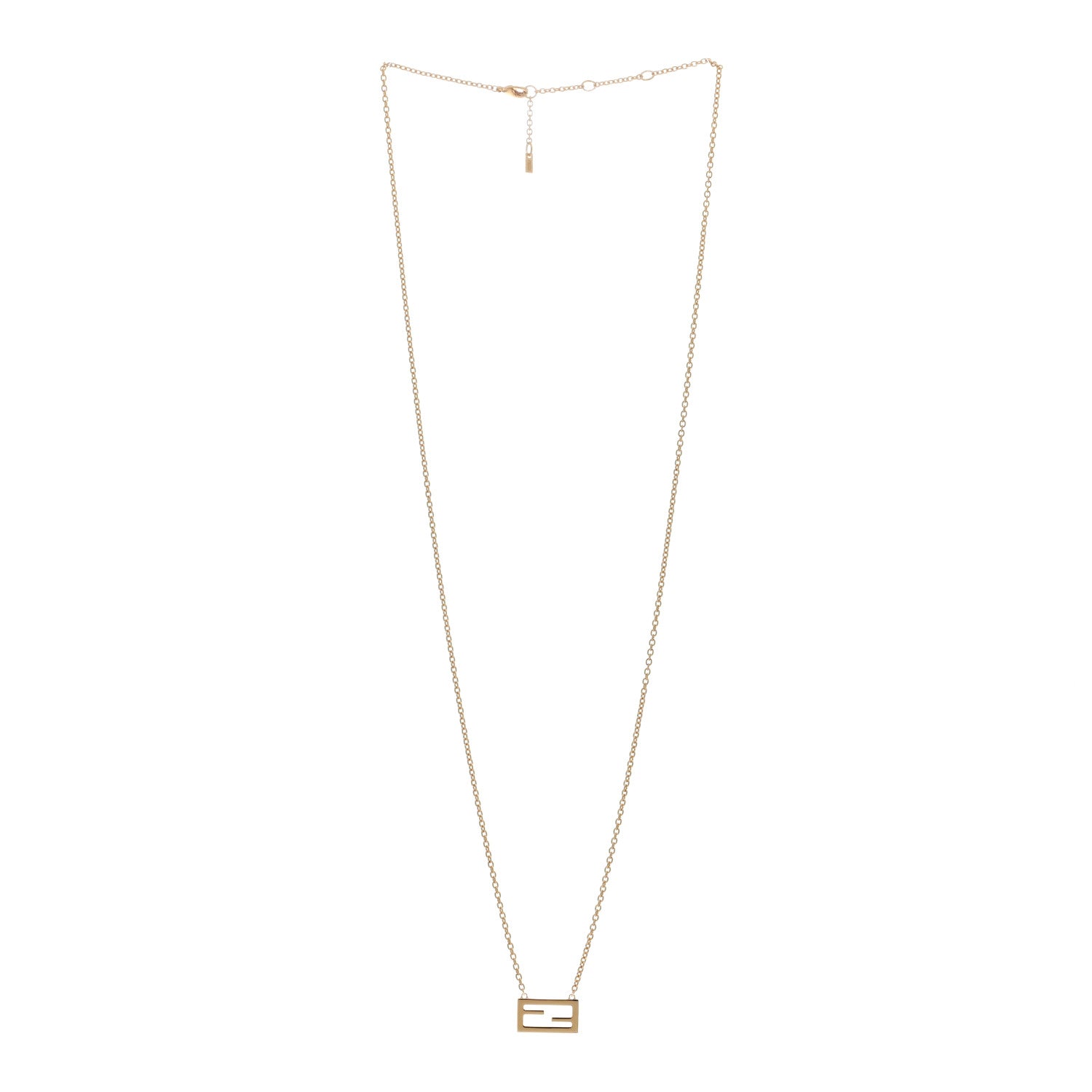 Fendi Bronze Baguette Necklace Gold 2 of 4