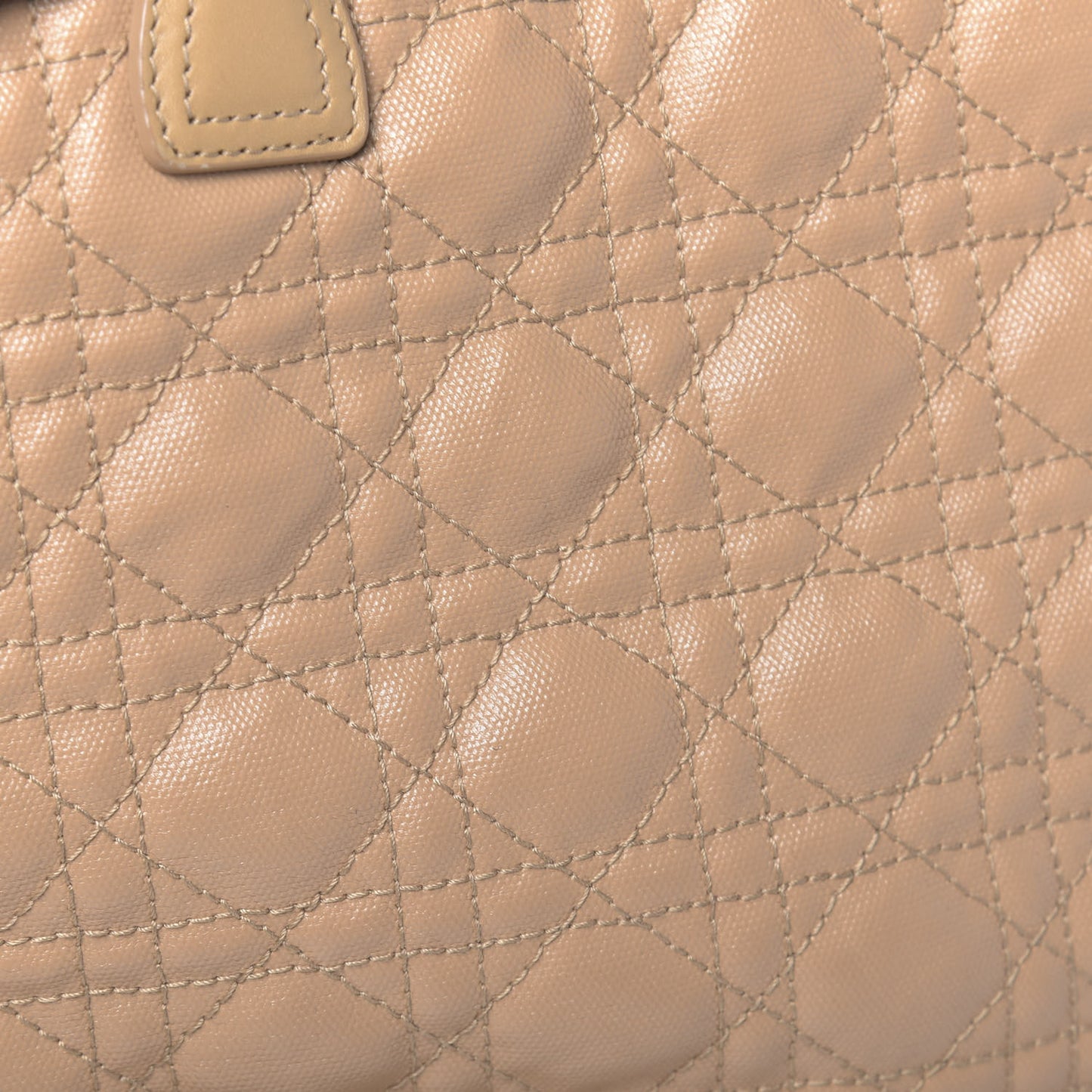 Coated Canvas Cannage Small Panarea Tote Beige