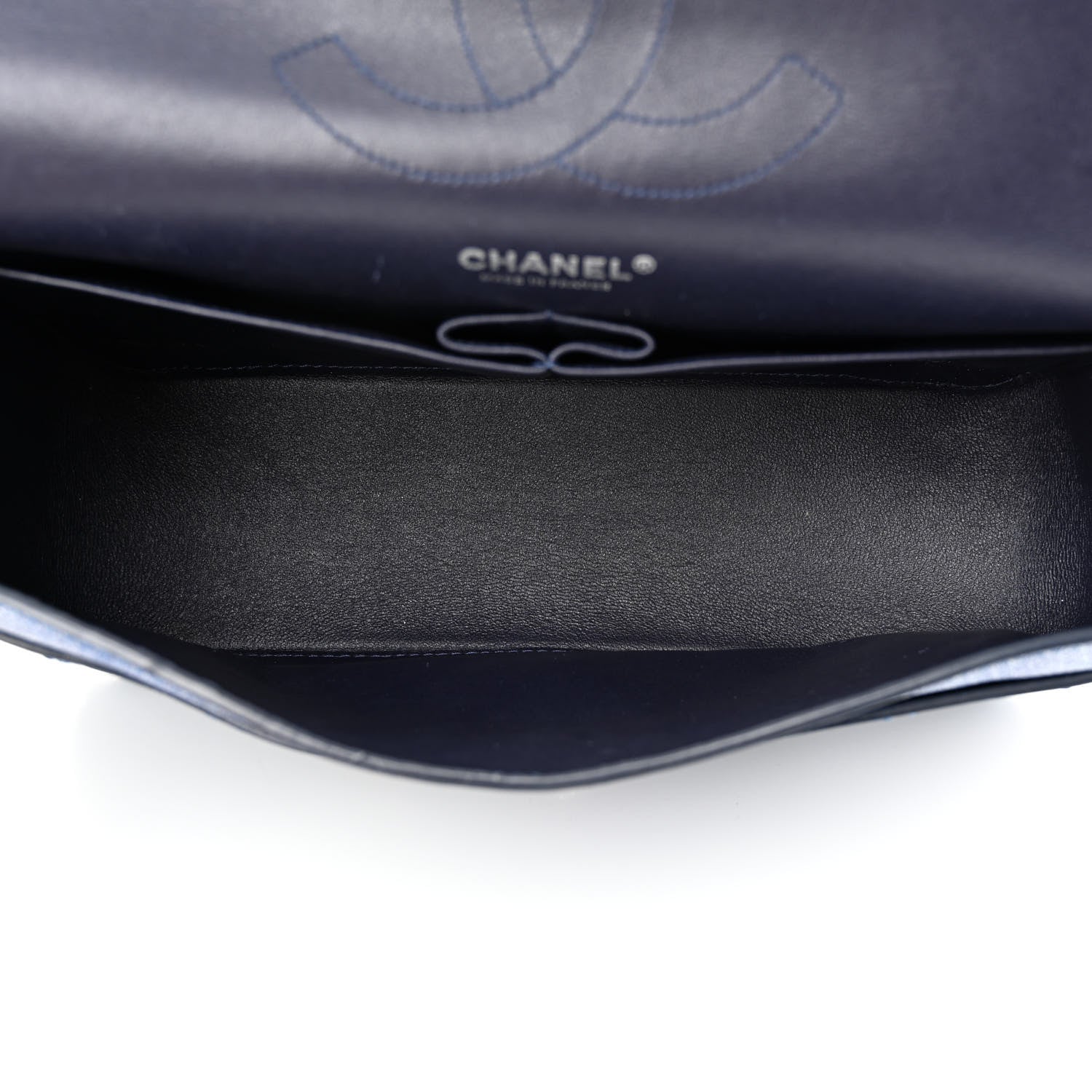Chanel Crackled Calfskin Jumbo Double Flap Blue 5 of 12