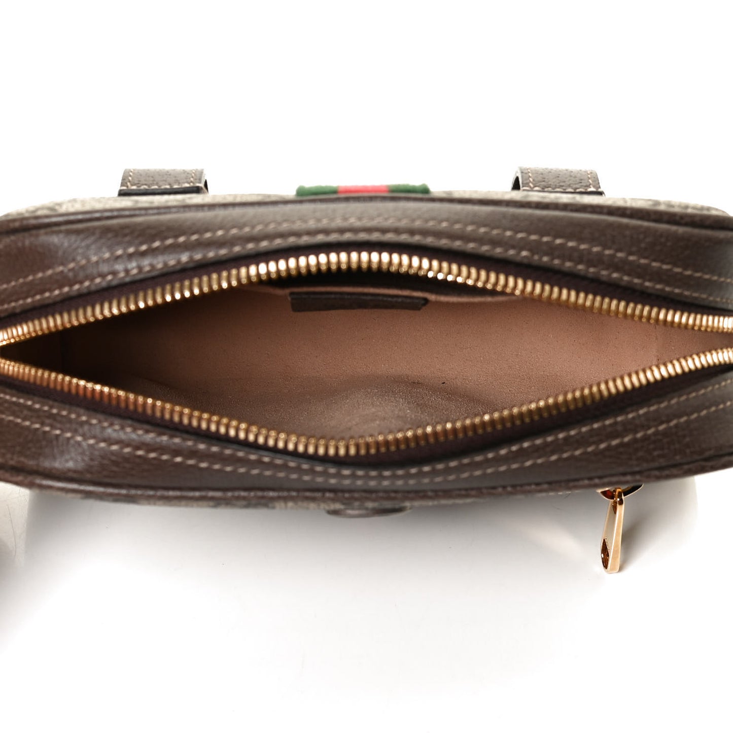 GG Supreme Monogram Web Small Ophidia Belt Bag 95 38 Dark Brown
