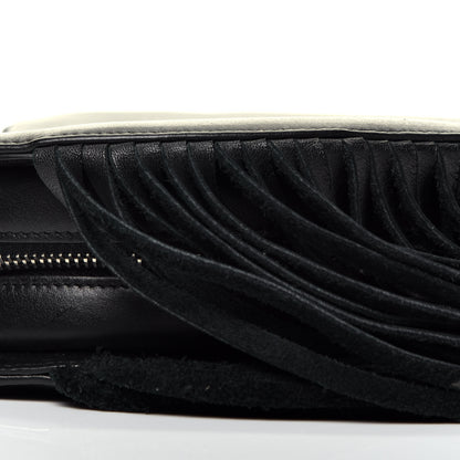 Saint Laurent Calfskin Fringe Small Monogram Love Shoulder Bag Black 8 of 9