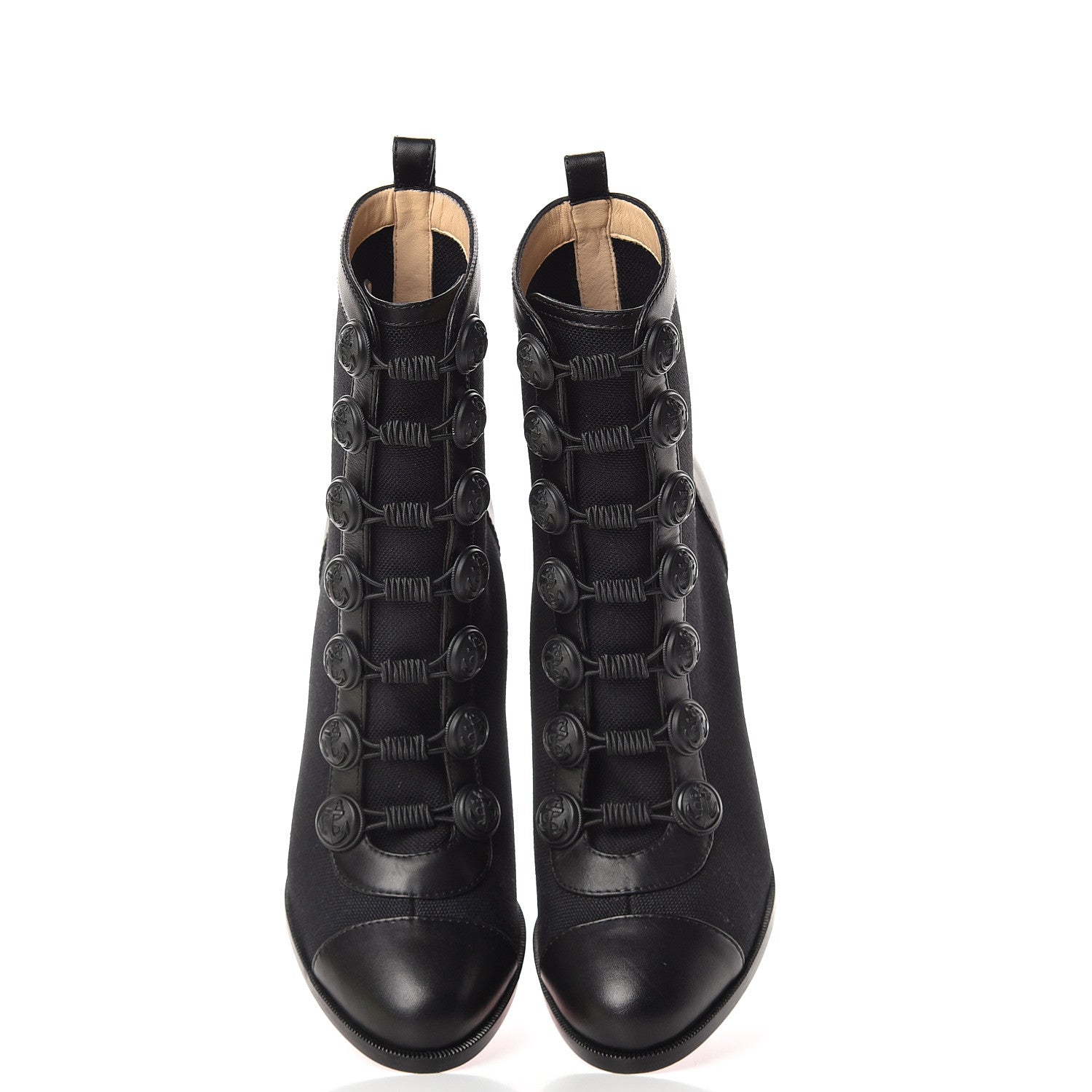 Christian Louboutin Linen Nappa Who Dances Ankle Boots 39.5 Black 5 of 11