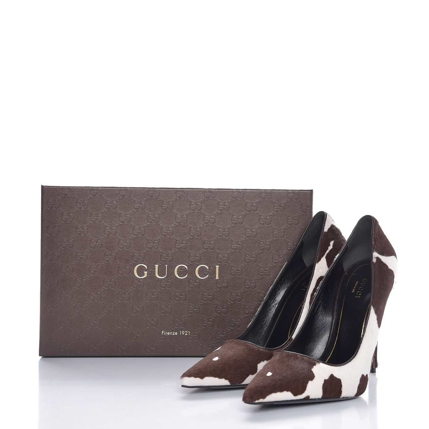 Pony Hair Horsebit Cowhide Print Pumps 39 Cocoa
