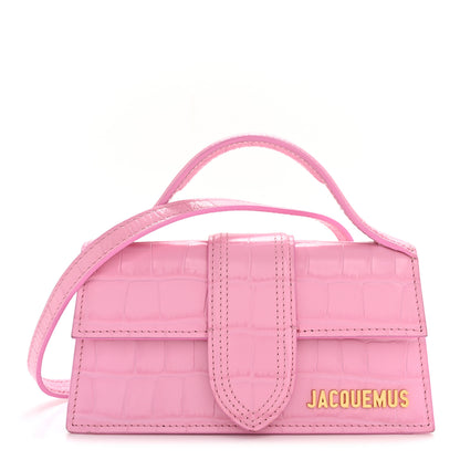 Jacquemus Calfskin Crocodile Embossed Le Bambino Pink 1 of 12