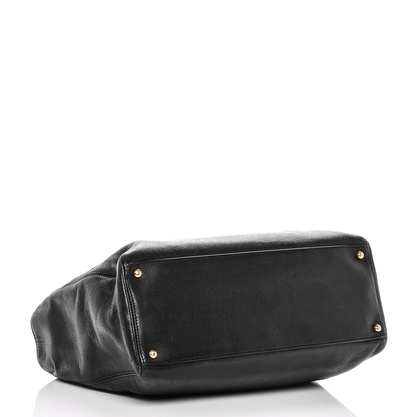 Calfskin Cerf Executive Shopper Tote Black