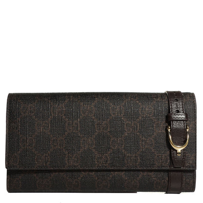 Gucci GG Supreme Monogram Nice Continental Wallet Dark Brown 1 of 8