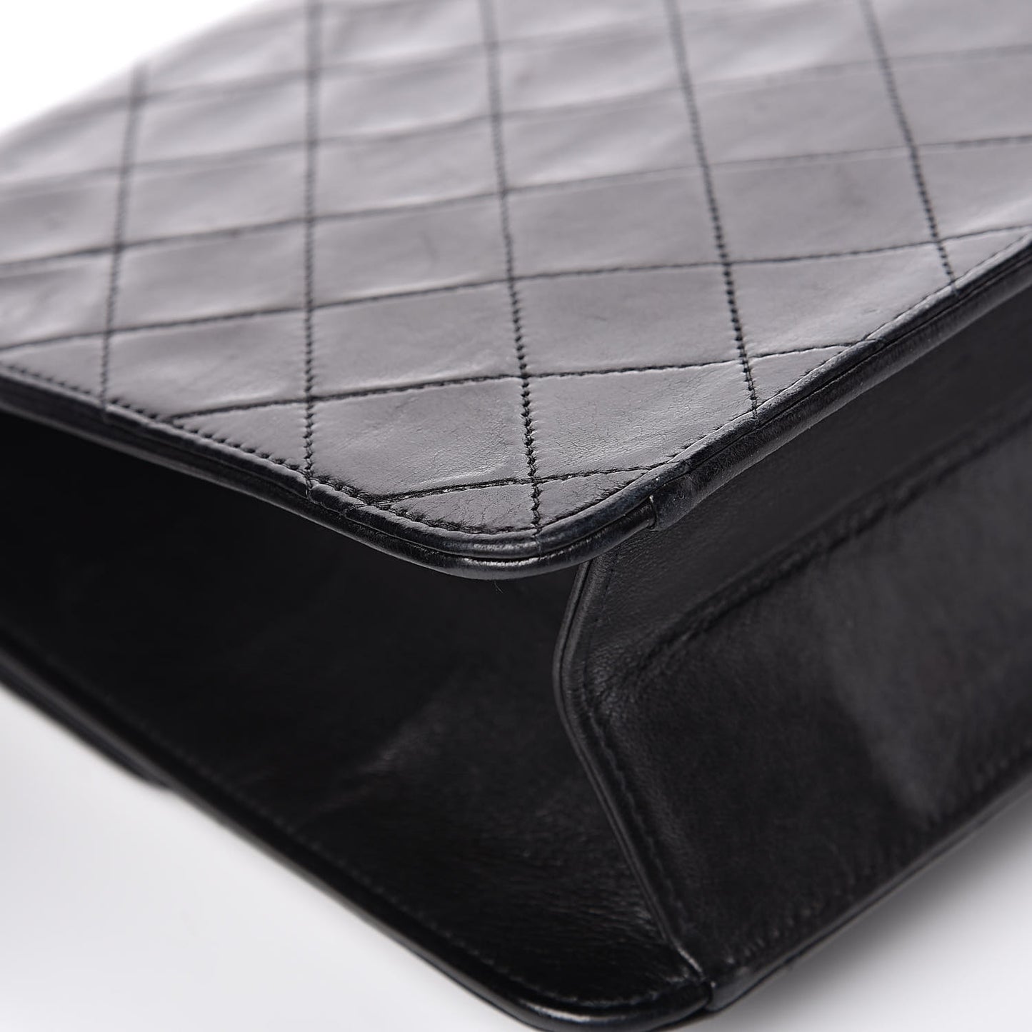 Lambskin Quilted Medium Single Flap Black