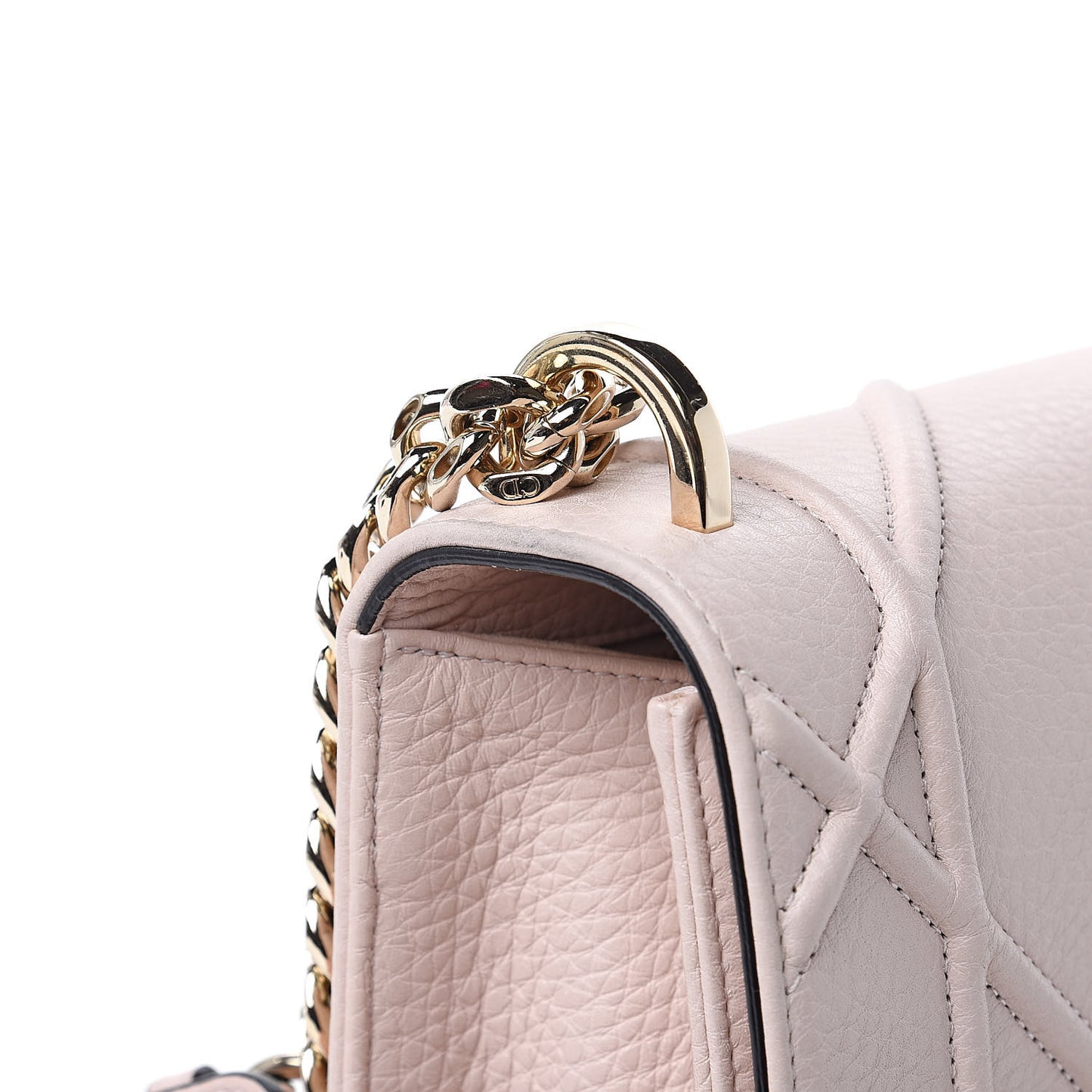 Grained Calfskin Cannage Medium Diorama Flap Bag Rose Poudre