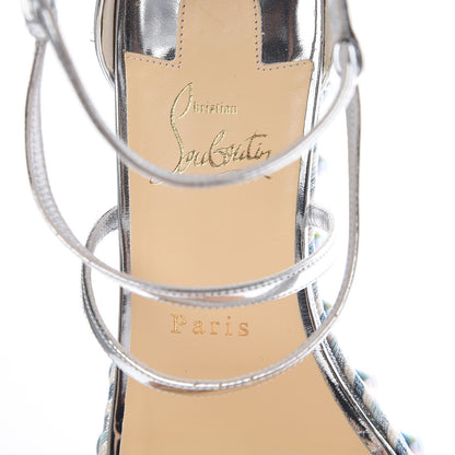 Christian Louboutin Lurex Chocazeppa 60 Platform Sandals 38 Silver 7 of 8