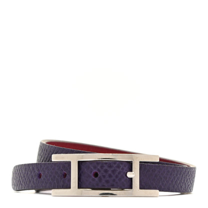 Hermes Epsom Swift Behapi Double Tour Bracelet L Iris Rubis 1 of 5